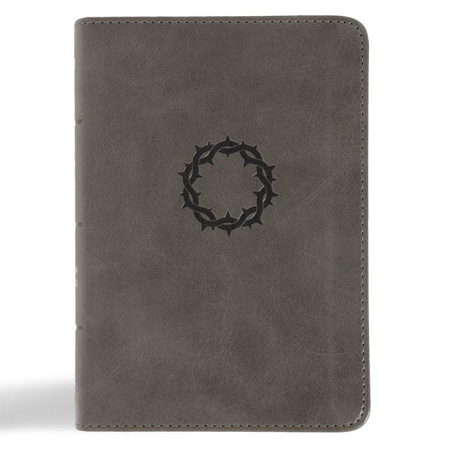 NASB Large Print Compact Reference Bible, Charcoal Leathertouch - stevensbooks