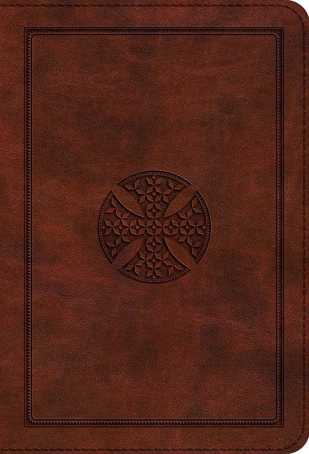 ESV Large Print Compact Bible (Trutone, Brown, Mosaic Cross Design) - stevensbooks