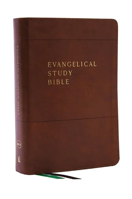 Evangelical Study Bible: Christ-Centered. Faith-Building. Mission-Focused. (Nkjv, Brown Leathersoft, Red Letter, Large Comfort Print) - stevensbooks