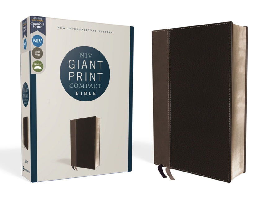 Niv, Giant Print Compact Bible, Leathersoft, Black, Red Letter Edition, Comfort Print - Ingram