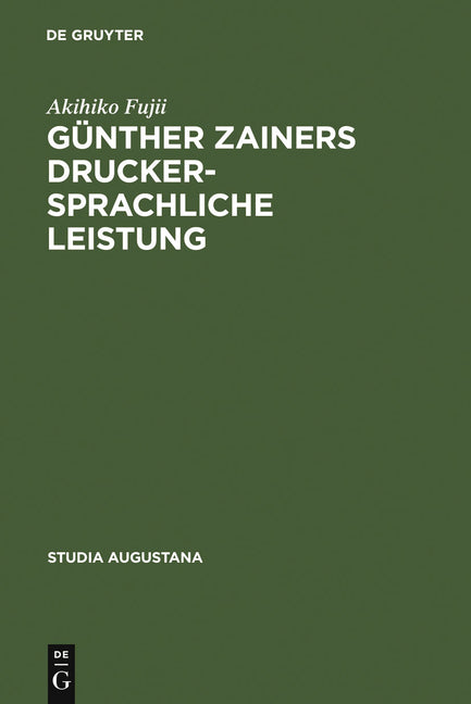 Günther Zainers druckersprachliche Leistung (Reprint 2011) - Ingram