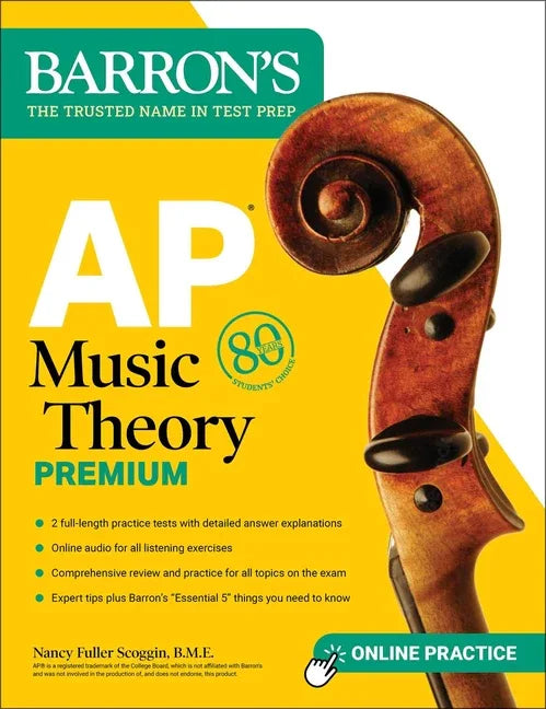 AP Music Theory Premium, Fifth Edition: Prep Book with 2 Practice Tests + Comprehensive Review + Online Audio - stevensbooks
