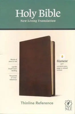 NLT Thinline Reference Bible, Filament Enabled Edition (Red Letter, Leatherlike, Rustic Brown)
