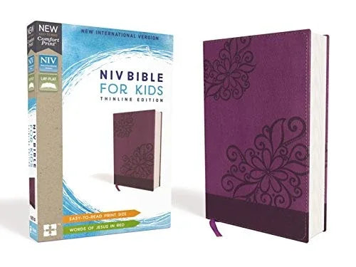 Niv, Bible for Kids, Leathersoft, Purple, Red Letter, Comfort Print: Thinline Edition - stevensbooks