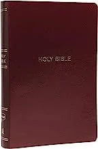 NKJV, Reference Bible, Center-Column Giant Print, Leather-Look, Burgundy, Red Letter Edition, Comfort Print - stevensbooks