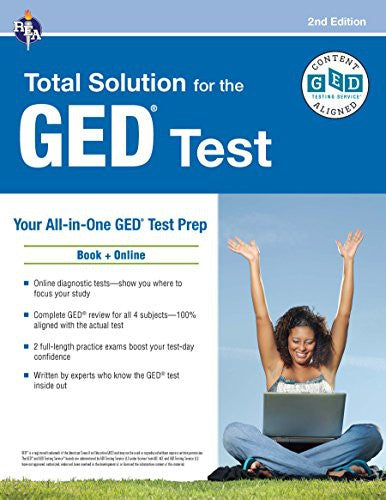 Cover of GED Total Solution, for the 2025-2026 GED Test: Certified GED Aligned Prep