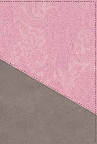 Niv, Personal Size Bible, Large Print, Leathersoft, Pink/Gray, Red Letter, Thumb Indexed, Comfort Print - stevensbooks