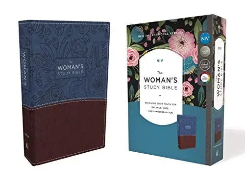 NIV, the Woman's Study Bible, Imitation Leather, Blue/Brown, Full-Color: Receiving God's Truth for Balance, Hope, and Transformation - stevensbooks