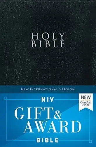 Niv, Gift and Award Bible, Leather-Look, Black, Red Letter Edition, Comfort Print - stevensbooks