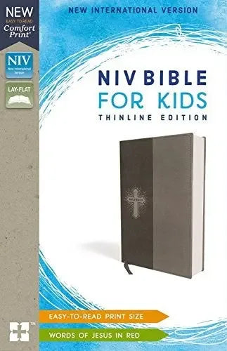 Niv, Bible for Kids, Leathersoft, Gray, Red Letter, Comfort Print: Thinline Edition - stevensbooks