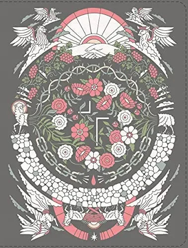 Jesus Bible Artist Edition, Niv, (with Thumb Tabs to Help Locate the Books of the Bible), Leathersoft, Gray Floral, Thumb Indexed, Comfort Print - stevensbooks