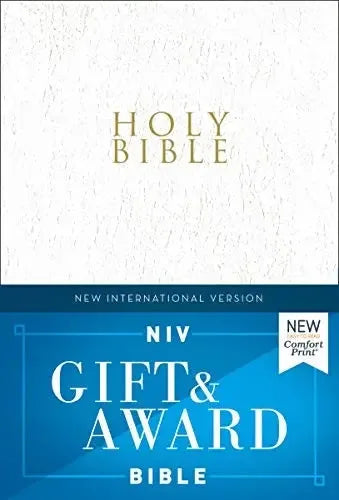 Niv, Gift and Award Bible, Leather-Look, White, Red Letter Edition, Comfort Print - stevensbooks