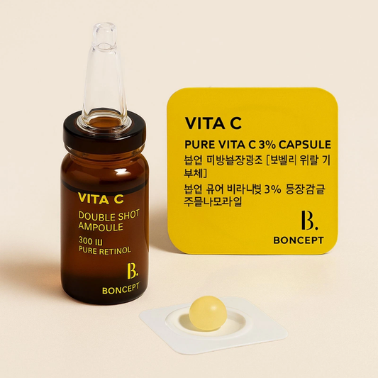 Vita C Double Shot Ampoule Kit Freeze Dried Pure Vitamin C and Retinol