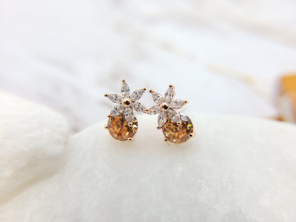 🌟 Golden Winter – Handmade Jasper Earrings | Minimalist Silver Jewelry, Gift for Her, Best Friend Gift