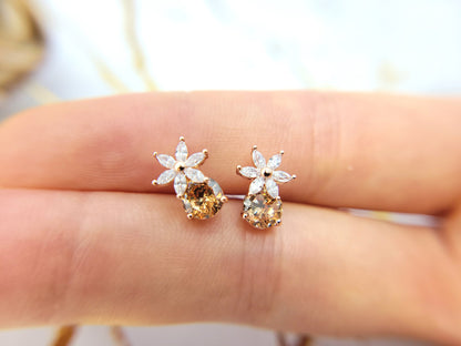 🌟 Golden Winter – Handmade Jasper Earrings | Minimalist Silver Jewelry, Gift for Her, Best Friend Gift