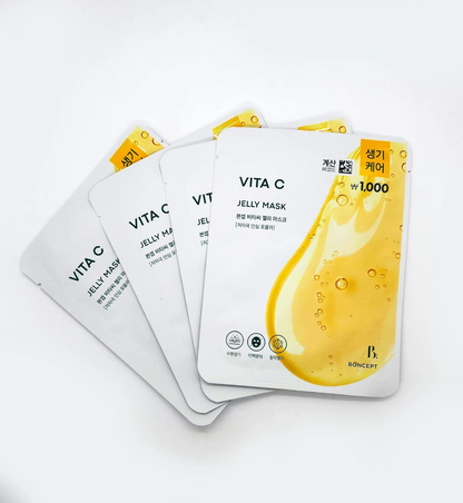 Vita C Jelly Mask 23g x 10 Sheets – Korean Vitamin C Facial Mask for Brightening