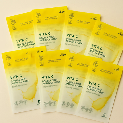 10pcs Vita C Double Shot Vitamin C Ampoule Mask Korean Brightening Face