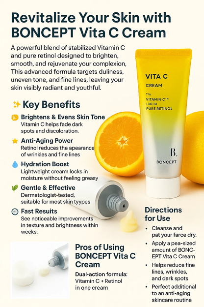 Vita C Face Cream 50ml – Korean Skincare with Vitamin C and Retinol for Brighten