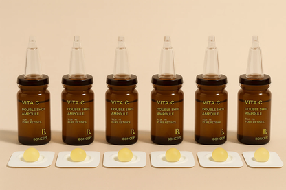 5 pcs Vita C Double Shot Ampoule Kit Freeze Dried Pure Vitamin C and Retinol