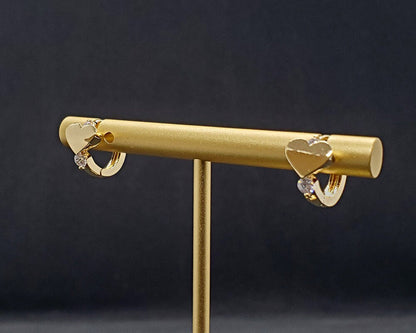 💛 Petit Cœur Doré – Elegant 14K Gold-Plated Earrings, Everyday Jewelry Gift