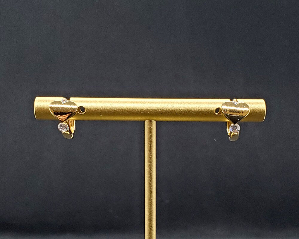 💛 Petit Cœur Doré – Elegant 14K Gold-Plated Earrings, Everyday Jewelry Gift