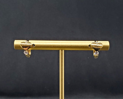 💛 Petit Cœur Doré – Elegant 14K Gold-Plated Earrings, Everyday Jewelry Gift
