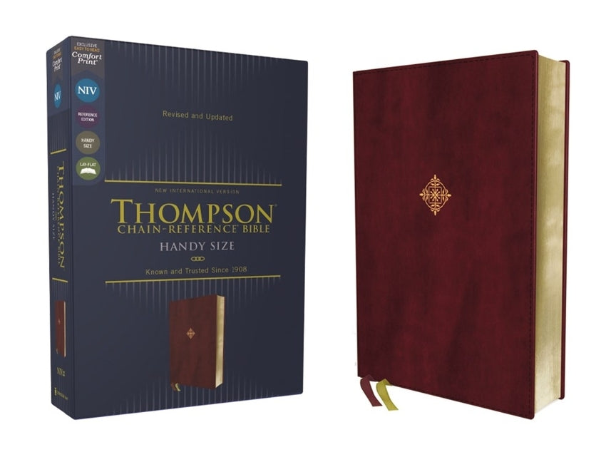 Niv, Thompson Chain-Reference Bible, Handy Size, Leathersoft, Burgundy, Red Letter, Comfort Print - Ingram