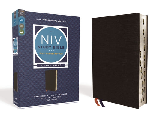 NIV Study Bible, Fully Revised Edition, Large Print, Bonded Leather, Black, Red Letter, Thumb Indexed, Comfort Print - Ingram