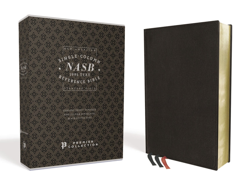 Nasb, Single-Column Reference Bible, Premium Leather, Goatskin, Black, Premier Collection, 1995 Text, Comfort Print - Ingram