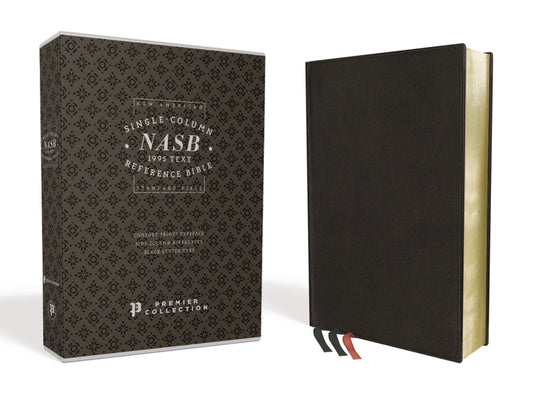 Nasb, Single-Column Reference Bible, Premium Leather, Goatskin, Black, Premier Collection, 1995 Text, Comfort Print - Ingram