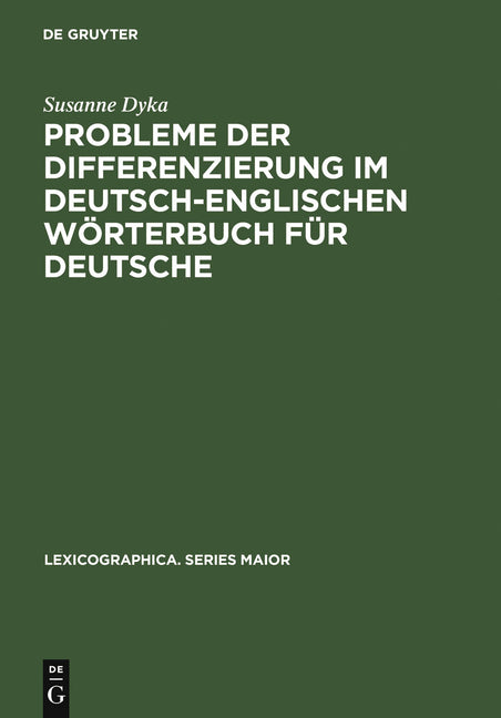 Probleme Der Differenzierung Im Deutsch-Englischen Wörterbuch Für Deutsche (Reprint 2011) - Ingram