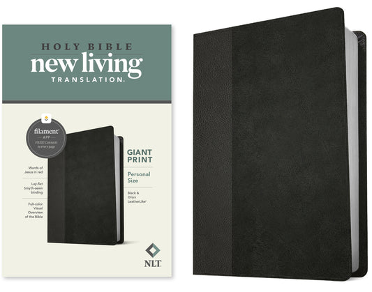 NLT Personal Size Giant Print Bible, Filament Enabled Edition (Red Letter, Leatherlike, Black/Onyx) - Ingram