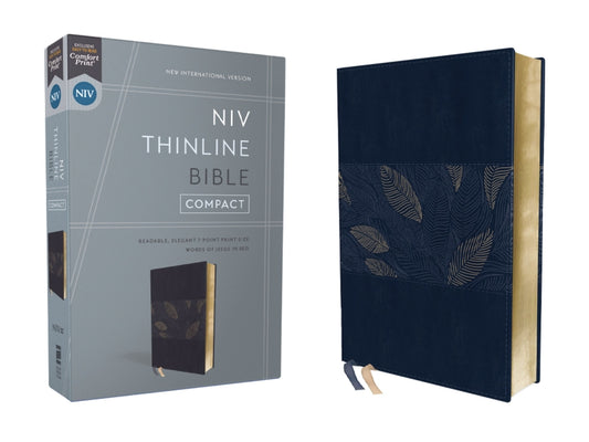 Niv, Thinline Bible, Compact, Leathersoft, Blue Floral, Red Letter, Comfort Print - Ingram