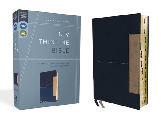 Niv, Thinline Bible, Leathersoft, Blue, Red Letter, Thumb Indexed, Comfort Print - Ingram