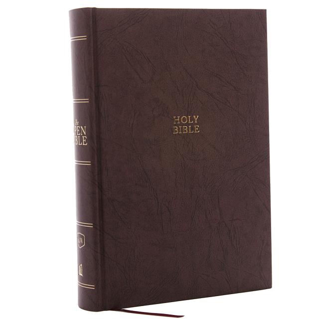 KJV, Open Bible, Hardcover, Brown, Red Letter Edition, Comfort Print: Complete Reference System - Ingram