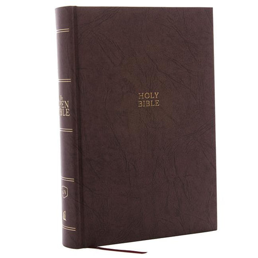 KJV, Open Bible, Hardcover, Brown, Red Letter Edition, Comfort Print: Complete Reference System - Ingram