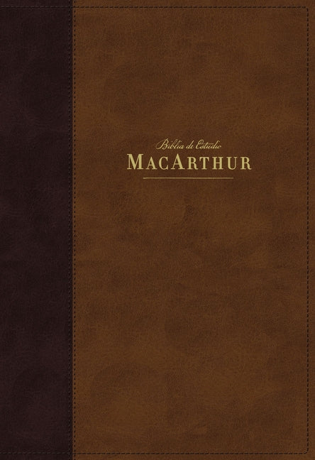 Nbla, Biblia de Estudio Macarthur, Leathersoft, Café, Interior a DOS Colores, Comfort Print - Ingram