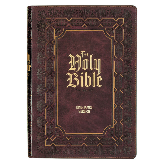 KJV Holy Bible, Super Giant Print Faux Leather Red Letter Edition - Ribbon Marker, King James Version, Burgundy - Ingram