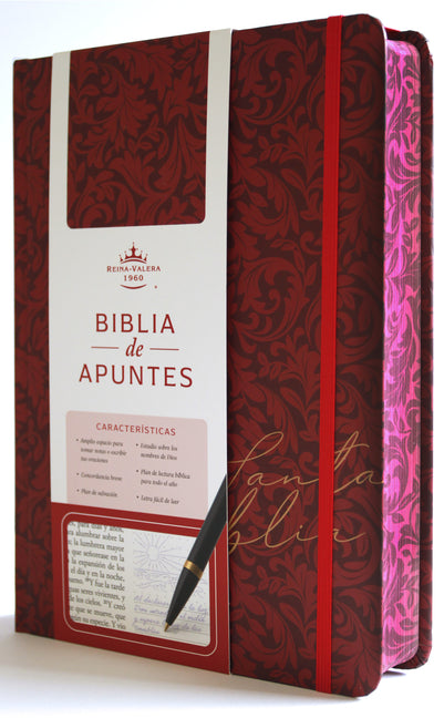 Biblia de Apuntes Rvr 1960 Tapa Dura, Vino Tinto (Edición Cantos Pintados) / Spanish Journalling Bible Rvr 1960 Hardcover Burgundy - Ingram