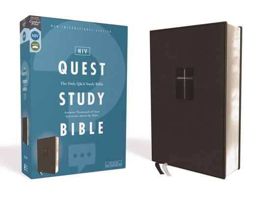 Niv, Quest Study Bible, Leathersoft, Black, Comfort Print: The Only Q and A Study Bible - Ingram