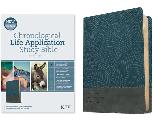 KJV Chronological Life Application Study Bible, Second Edition (Leatherlike, Palm Forest Blue) - Ingram