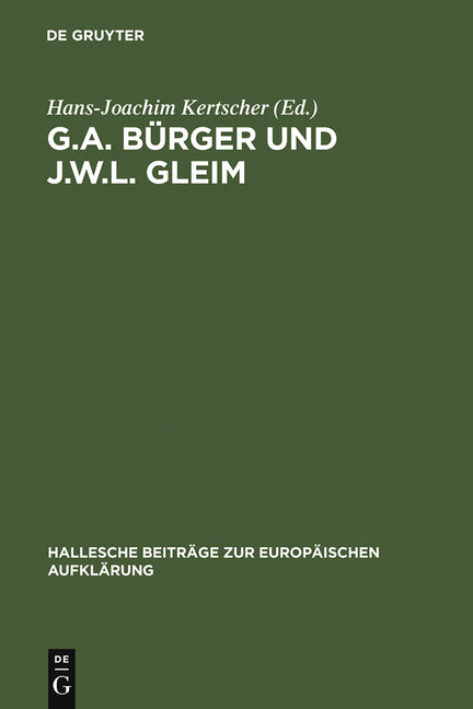 G.A. Bürger Und J.W.L. Gleim (Reprint 2012) - Ingram