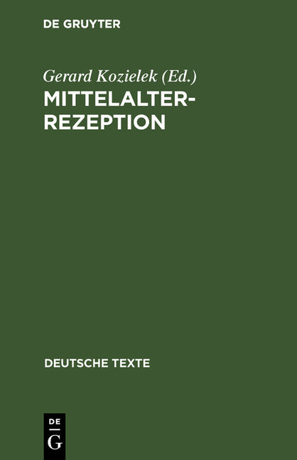 Mittelalterrezeption (Reprint 2017) - Ingram