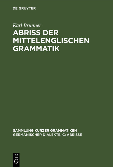 Abriß der mittelenglischen Grammatik (6. Aufl. Reprint 2018) - Ingram