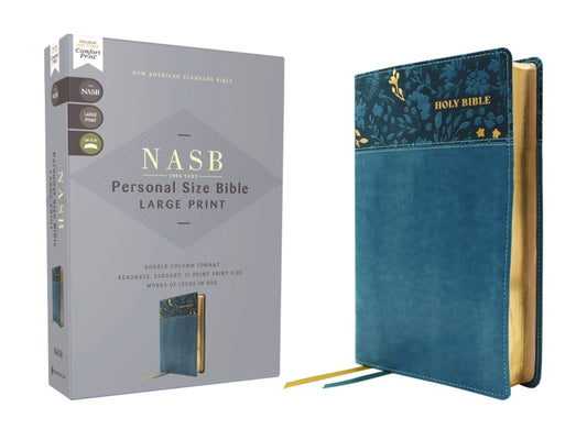 Nasb, Personal Size Bible, Large Print, Leathersoft, Teal, Red Letter, 1995 Text, Comfort Print - Ingram