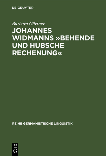 Johannes Widmanns »Behende Und Hubsche Rechenung«: Die Textsorte >Rechenbuch (Reprint 2015) - Ingram
