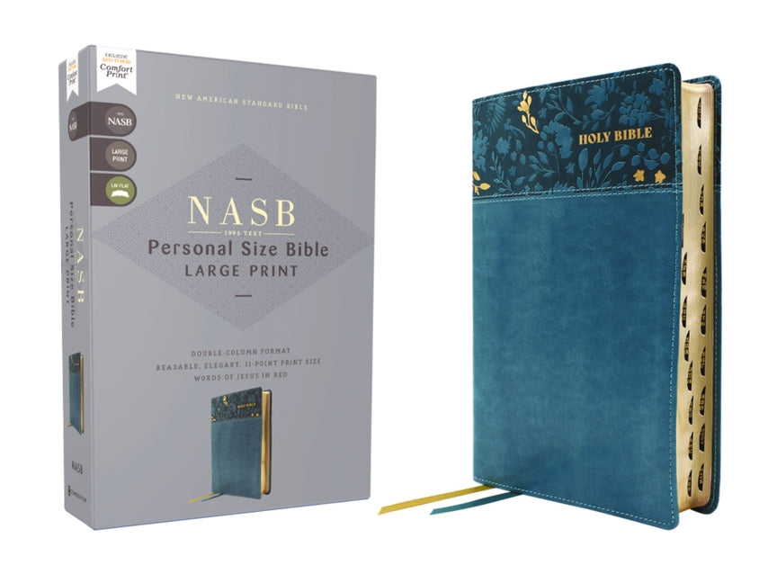 Nasb, Personal Size Bible, Large Print, Leathersoft, Teal, Red Letter, 1995 Text, Thumb Indexed, Comfort Print - Ingram