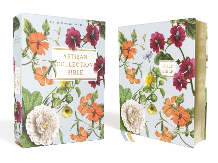 Niv, Artisan Collection Bible, Leathersoft, Blue Floral, Red Letter Edition, Comfort Print - Ingram
