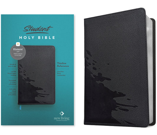 NLT Student Bible, Thinline Reference, Filament Enabled (Leatherlike, Overflow Black, Red Letter) - Ingram
