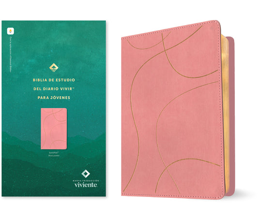 Biblia de Estudio del Diario Vivir Para Jóvenes Ntv Con Filament (Sentipiel, Rosa Pastel, Letra Roja) - Ingram